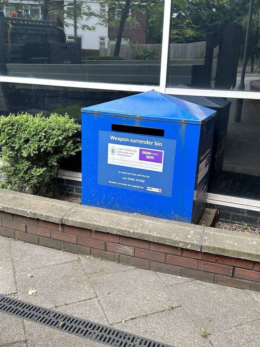 The start of this quarters Weapon Surrender Bin emptying campaign in West Mids - making our streets safer