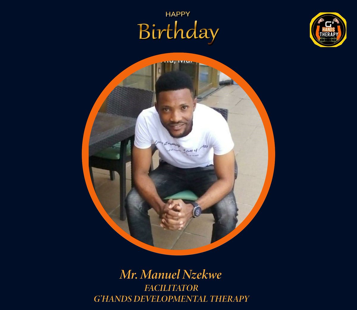 GhandsTherapy's tweet photo. Join us as we celebrate our facilitator (Mr. Manuel Nzekwe) a Happy birthday from @ghandstherapy

#happybirthday #teamghands https://t.co/GErvWkVAAV