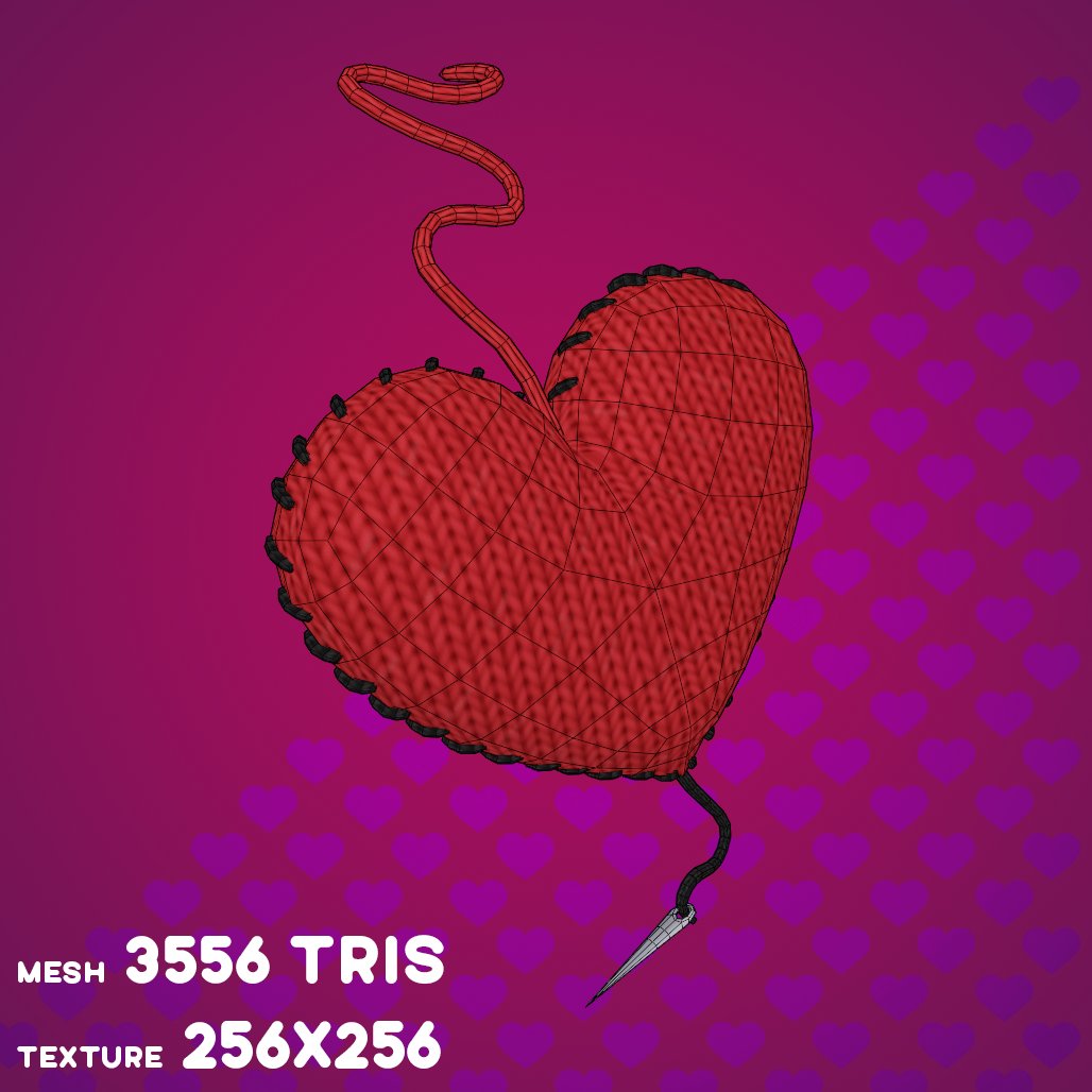 Leconi1902's tweet image. Knitted Heart - UGC Concept #04 #Roblox #RobloxDev #UGC #UGCConcept