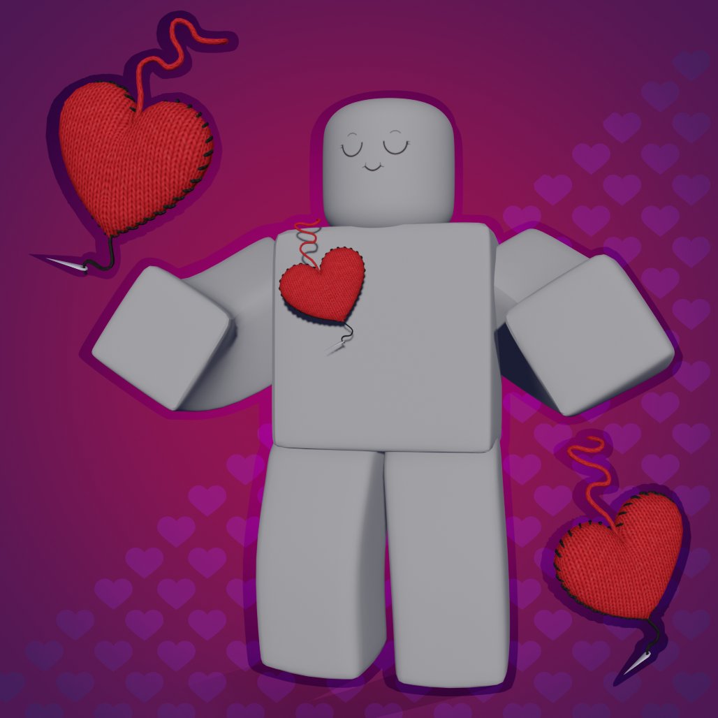 Leconi1902's tweet image. Knitted Heart - UGC Concept #04 #Roblox #RobloxDev #UGC #UGCConcept