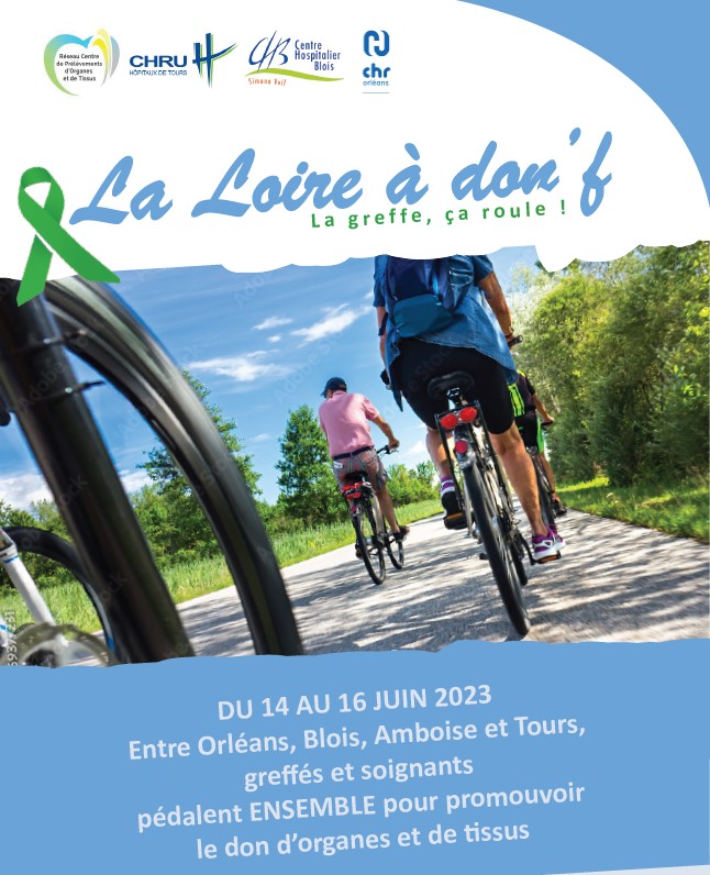 🚴 La Loire à don'f, du 14 au 16/06, greffés et soignants pédalent ensemble pour rendre hommage aux donneurs et à leurs familles, faire la promotion du don d’organes et de tissus, et montrer que la greffe, ça roule !

➕ d'info : bit.ly/426jiYf