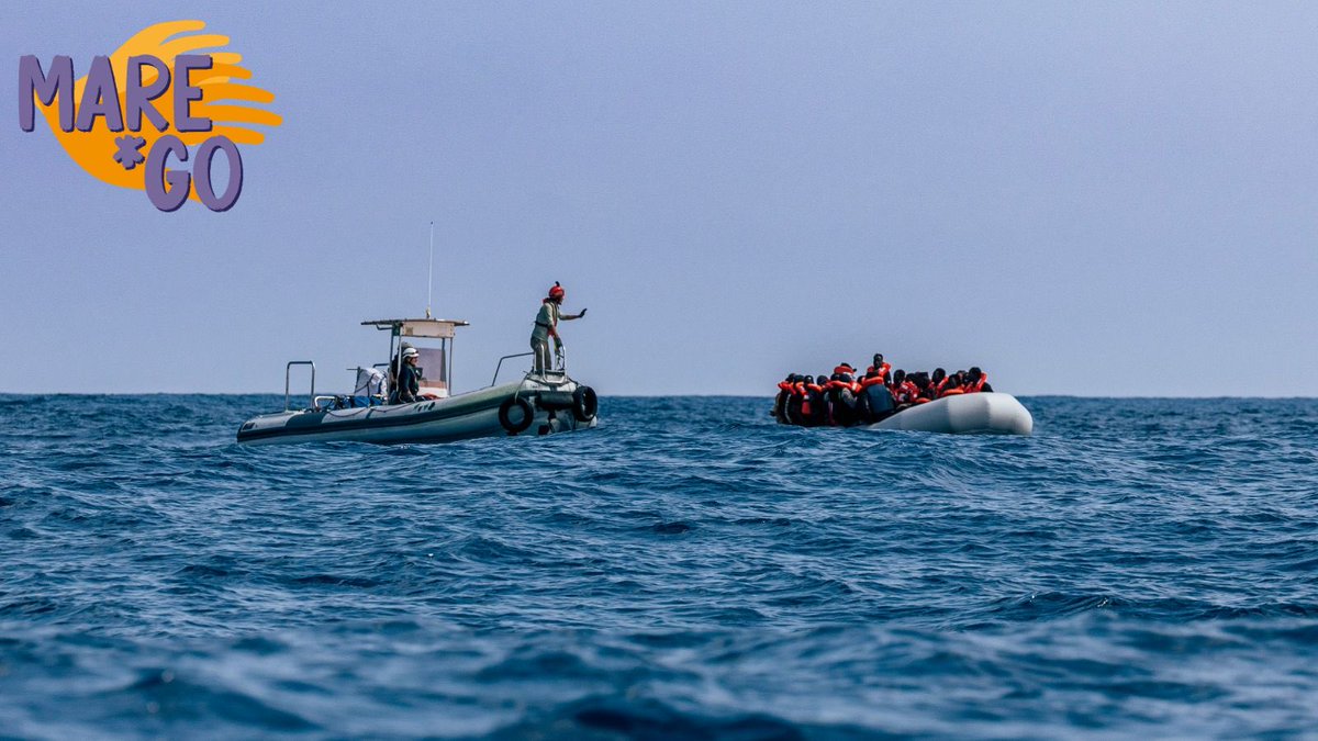 At 13:17 UTC our #MareGo crew spotted at white rubber boat in distress with 44 people on board. Our RHIB crew is on the scene and we will stay with them as long as it is needed and the authorities show up on scene. 
#LeaveNoOneBehind #SolidarityandResistance #SafePassage