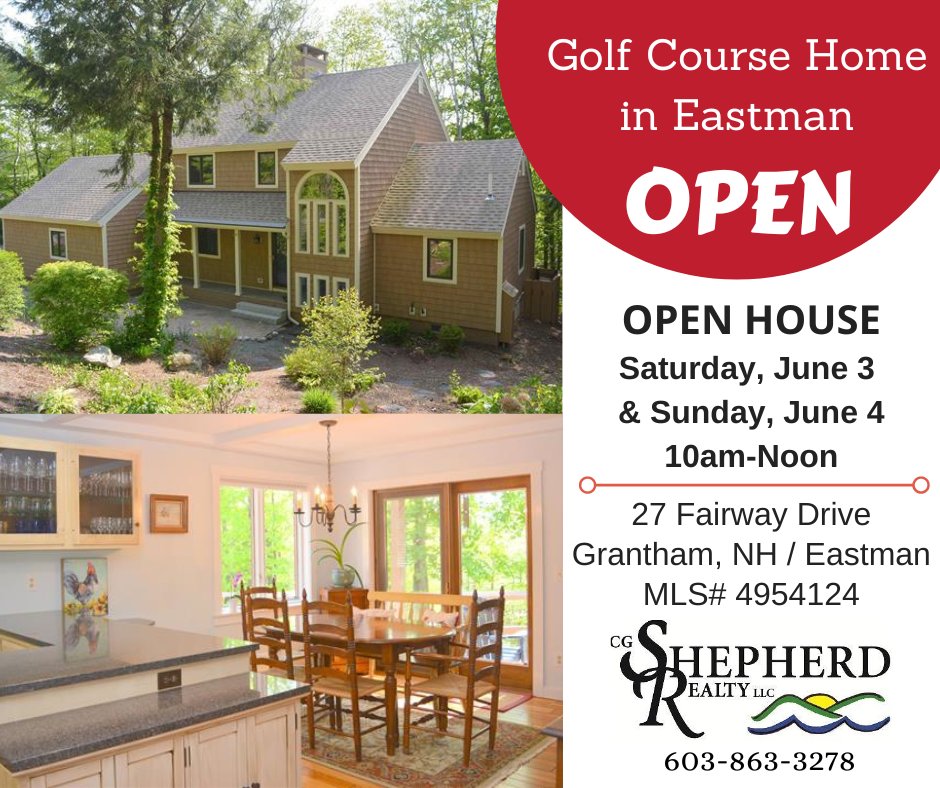 CGSheprealty's tweet photo. #OpenHouse Golf Course Home in Eastman: Sat, June 3 &amp; Sun, June 4 from 10am-Noon. Join @carolsheprealty at this #newlisting nestled alongside the 5th Fairway. Get directions &amp; view details -> https://t.co/ayR4an8rGW #nhrealestate #homeforsale #eastmannh #golfcoursehome https://t.co/f2wHzeIonx