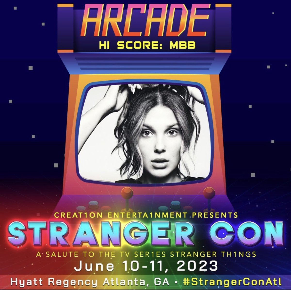 CreationEnt's tweet photo. ICYMI: Stranger Con is coming to Atlanta on June 10-11, 2023 at the Hyatt Regency Atlanta -- and you're invited!
We have a stellar guest line-up, including Millie Bobby Brown, Finn Wolfhard and more!
Visit https://t.co/eJoiATTiUK for tickets!
#StrangerCon https://t.co/BarscFkkHa
