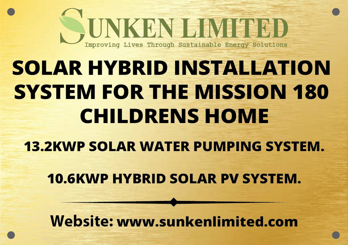 LimitedSunken's tweet photo. From fossil fuel to clean reliable &amp; renewable energy powered by the sun. Our client at mission 180 childrens home in Kiserian will be making savings of up to  Ksh 160,000 per month. #SustainableDevelopment #cleanenergysolution https://t.co/t8pHKQV3vI
