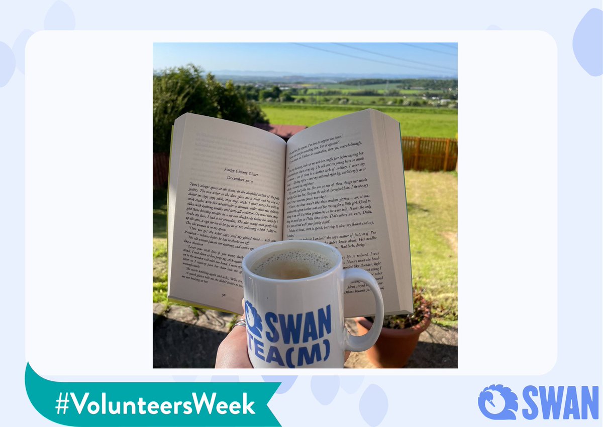 A lovely photo sent in from one of our volunteers enjoying reading a book and having a hot drink in their SWAN TEA(M) mug! Thank you to all of our volunteers, we appreciate everything you do. 🦢 @NCVOvolunteers
#VolunteerWeek #VolunteerAppreciation