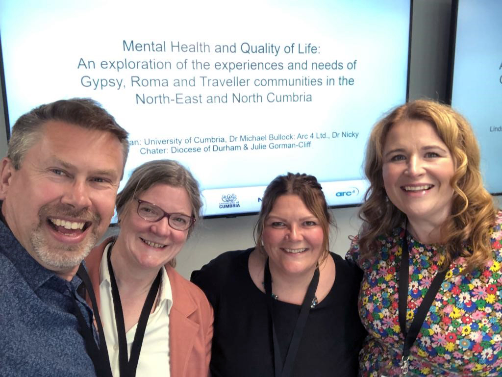DioceseofDurham's tweet photo. Revd Nicky Chater, Diocesan Chaplain for #Gypsy, #Roma &amp; #Travellers, recently attended the ARC Conference. Collaborating with @CumbriaUni , they successfully bid for research funds from @NIHRresearch &amp; presented their findings re #mentalhealth among #GRT in Cumbria &amp; North East. https://t.co/nUWJJBTYmf