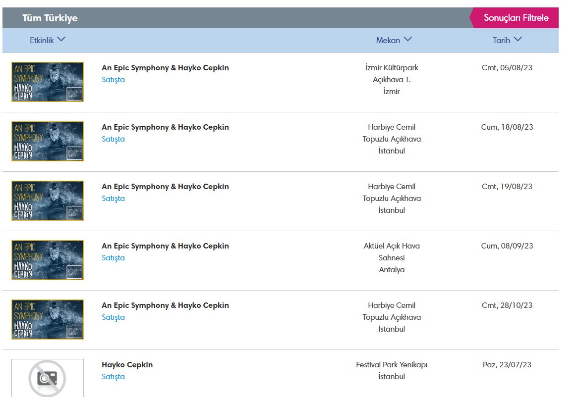 Genel seçimlerden önce verdiği konserde “son konserimiz olmaması için sandıkta ne yapacağınızı biliyorsunuz” sözleriyle Kemal Kılıçdaroğlu'na oy isteyen CHP yandaşı şarkıcı Hayko Çepkin’in yeni konser tarihleri belli oldu.