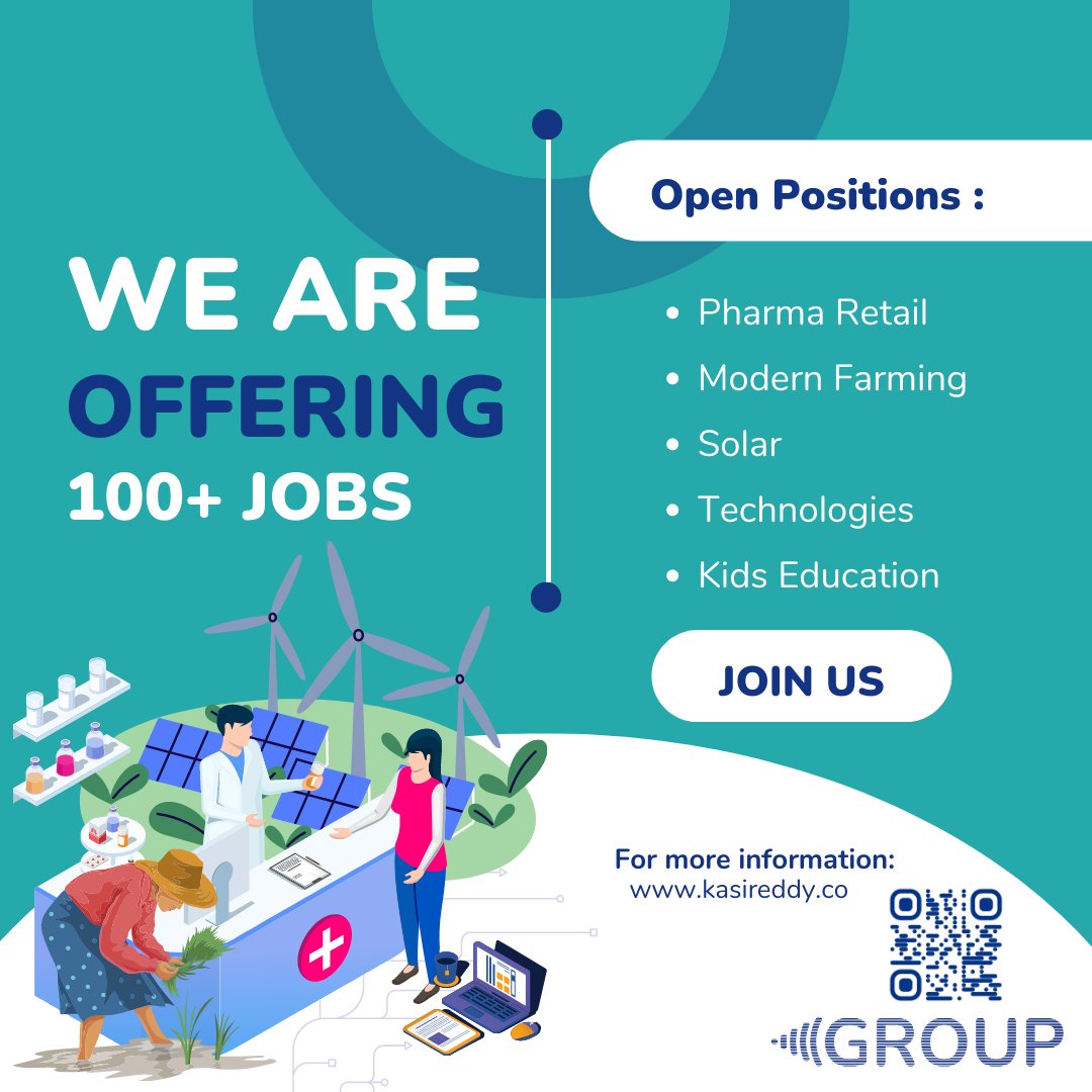 kasireddygroup's tweet image. We are offering 100+ jobs

#alert #hiring #spreadit #hyderabad #superpill #superpillpharmacy #kasireddyhealth #pharmacist #pharmacyaide #jobopenings #vacancies #joinourteam