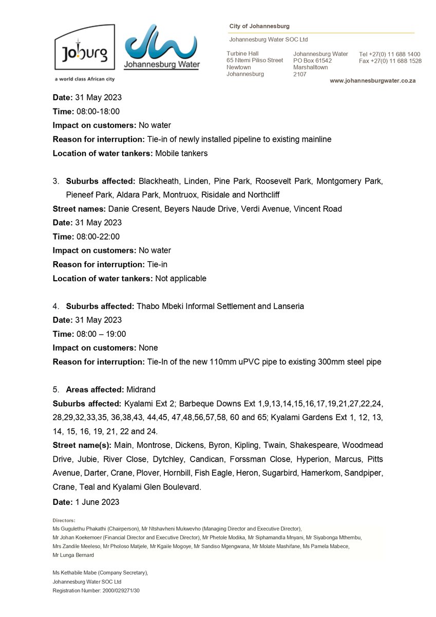 Johannesburg Water tweet media