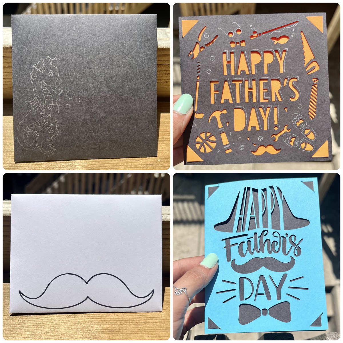 DFTBAntonia's tweet photo. If you haven’t gotten your pops a Father’s Day card yet, don’t worry, I’ve got you covered! 
All cards &amp; envelopes are custom made by me &amp; you can have whatever you want written on the insides, or opt to leave it blank and write your own message 🖤
Message me for more info https://t.co/swIUiqM5V0
