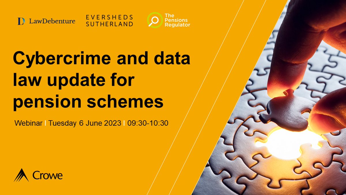 CroweUK's tweet photo. How prepared are you to respond to a #cybercrime incident? 💻💥 Join our specialists to hear about emerging threats and best practice around #cybersecurity and supplier contract considerations, #GDPR and expectations from the #PensionsRegulator.
Register➡️https://t.co/nCsqUkSVH9 https://t.co/CS5G2MasBA