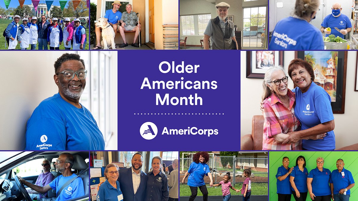 #OlderAmericansMonth is coming to an end, but our celebrations continue every day! #AmeriThanks to our 140K+ @AmeriCorpsSr volunteers who #ChooseAmeriCorps to make a difference in communities from coast to coast. Check out the highlights from this month. ⤵️ (1/5)