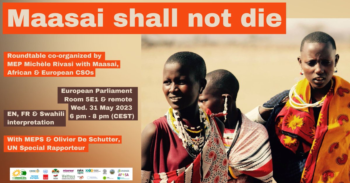 Starting in about an hour, don't miss the roundtable at the European Parliament in Brussels w Maasai representatives who've come to denounce the violent attacks on their rights. EN, FR and Swahili interpretation. Login link: ep.interactio.eu/3ny5-jp9z-q5le #MaasaiShallNotDie