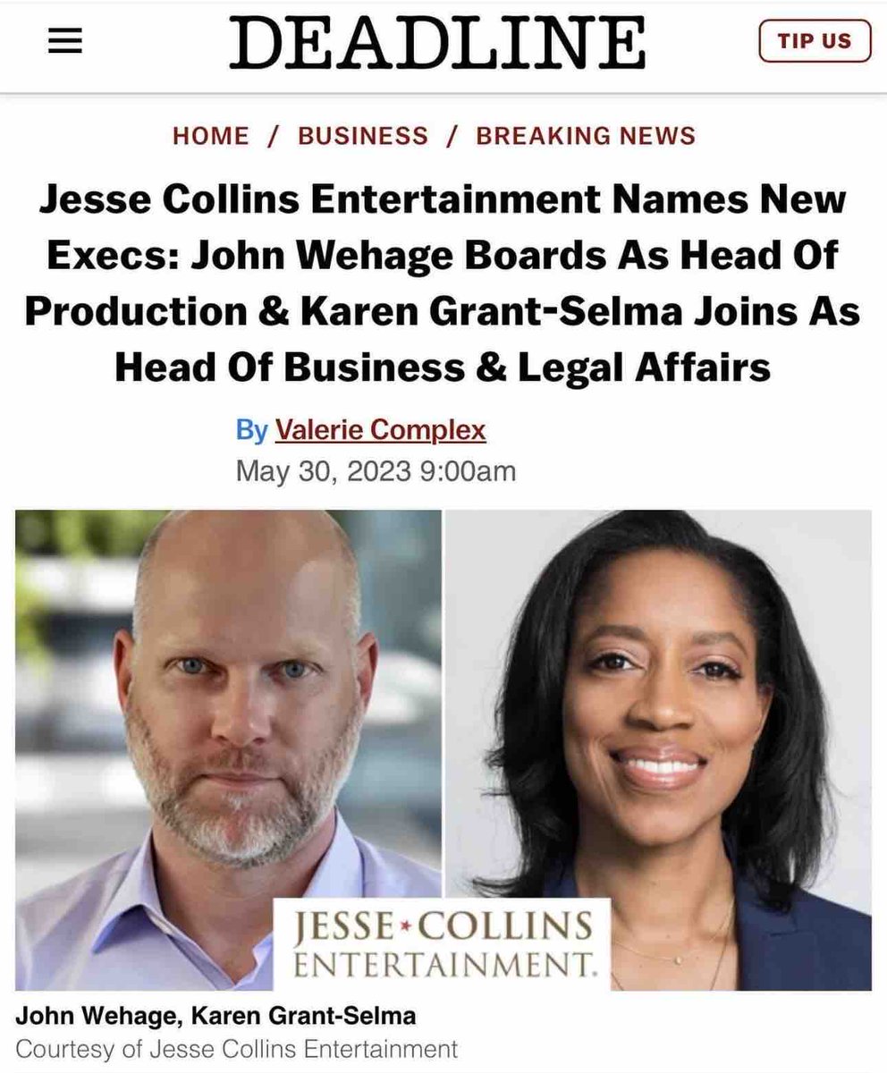 HACLinks's tweet photo. Congratulations to HAC member Karen Grant-Selma, Esq. on her appointment as the Head of Business and Legal Affairs for Jesse Collins Entertainment.

#haclinks #harborarealinks #westernarealinks #thelinksinc https://t.co/lgckhV4tS2