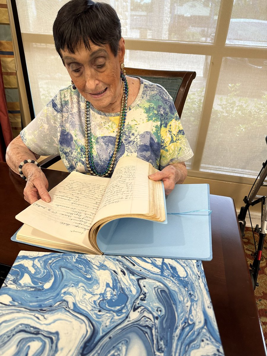 Completed conservation project of Mother-in-law’s recipes. Notebooks were bound into a single volume, Mylar box constructed for recipe clippings, and finally a clam-shell box constructed.  Engineered for aesthetics and usability. She had an opportunity to see the final project.