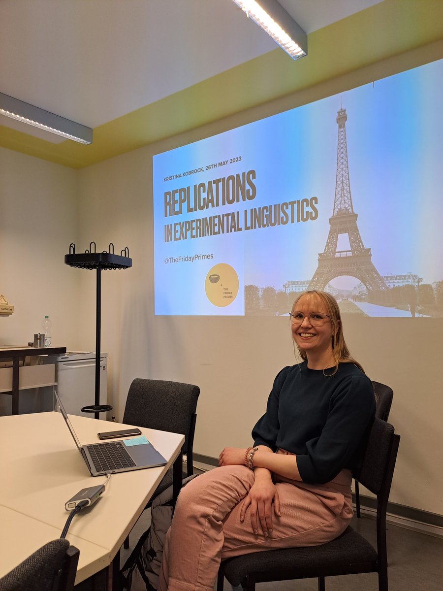 FridayPrimes's tweet photo. Last Friday, we had a great talk by @kristinakobrock on the replication rate in experimental linguistics. While the results were alarming 👀 the debate was very hopeful and you Primes had plenty of good ideas about how to make the situation better 😍 https://t.co/wJJkSQblMy
