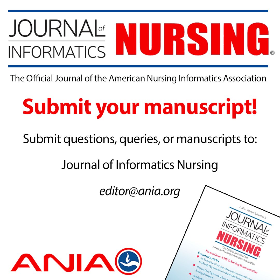 ANIAinformatics's tweet photo. ANIA invites members to submit articles for publication in the Journal of Informatics Nursing. The journal is seeking manuscripts on various topics. Submissions Learn more here👇
https://t.co/SvtbFkKBaf

#nursing #informatics #callformanuscripts https://t.co/diBvWgAQZT