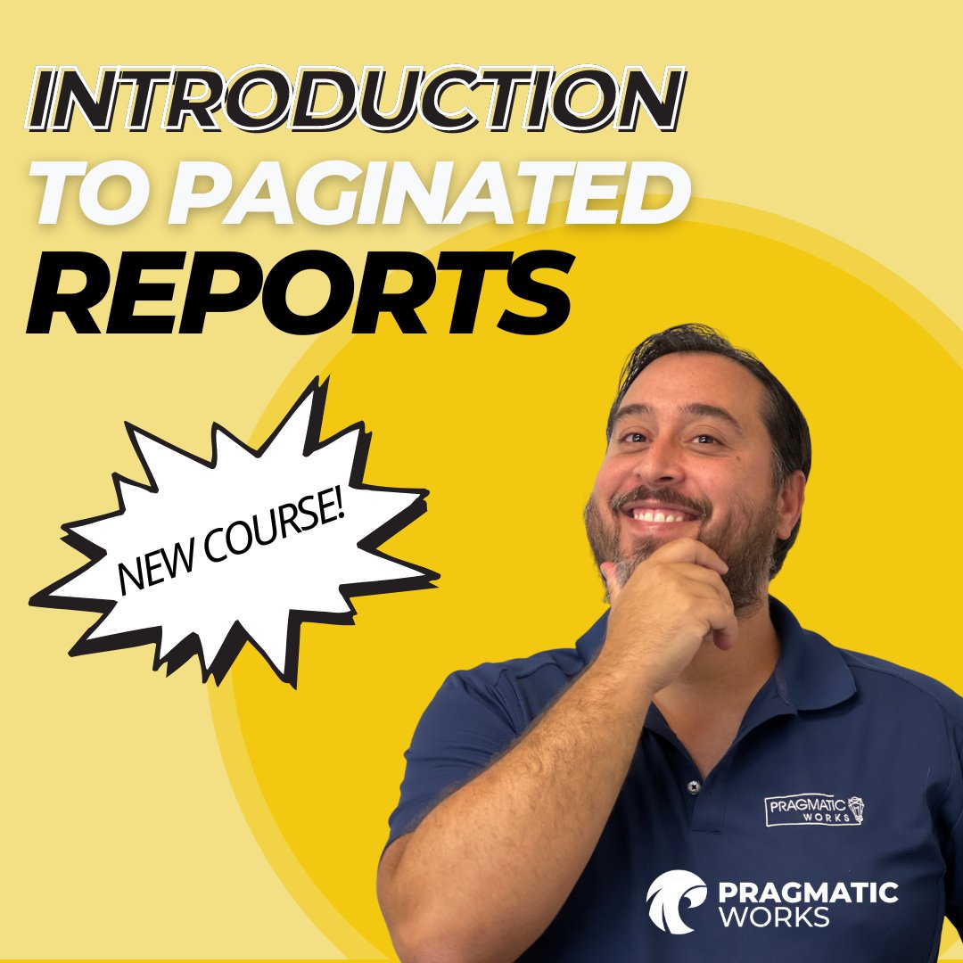 [NEW COURSE ALERT] Introduction to Paginated bit.ly/3oA2YRh this class you will learn to create professional reports with Microsoft's Paginated Reports.
 #PragmaticWorks #MicrosoftPartner
Check it out here: bit.ly/43aDvwE