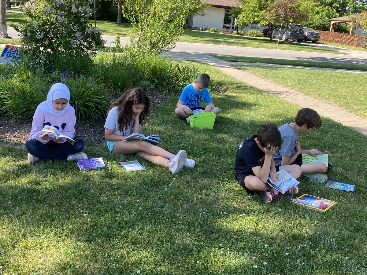 Enjoy the warm sunny weather by reading outside today!
