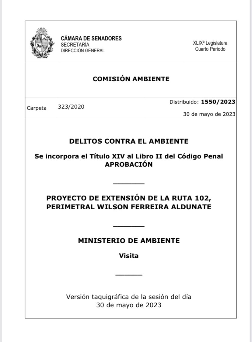 GerardoAmarilla's tweet photo. Celebramos la aprobación del proyecto de ley en la Comisión del Senado. Avanzamos en el camino hacia los Delitos Ambientales en Uruguay que sin duda será un cambio sustancial en la defensa del ambiente en nuestro país. https://t.co/ATorl11xDD