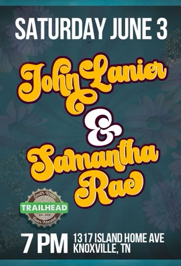 NuclearWomprat's tweet photo. Come out to @trailheadbeer this Saturday at 7:00pm for some live music with @JohnELanier & Samantha Rae Duquette #blues #country #knoxvilleevents #knoxvillemusic #knoxrocks #perfectpatioweather #sokno #soulmusic #trailsnales https://t.co/UN6L4jtPnP https://t.co/zhur2wZQwR