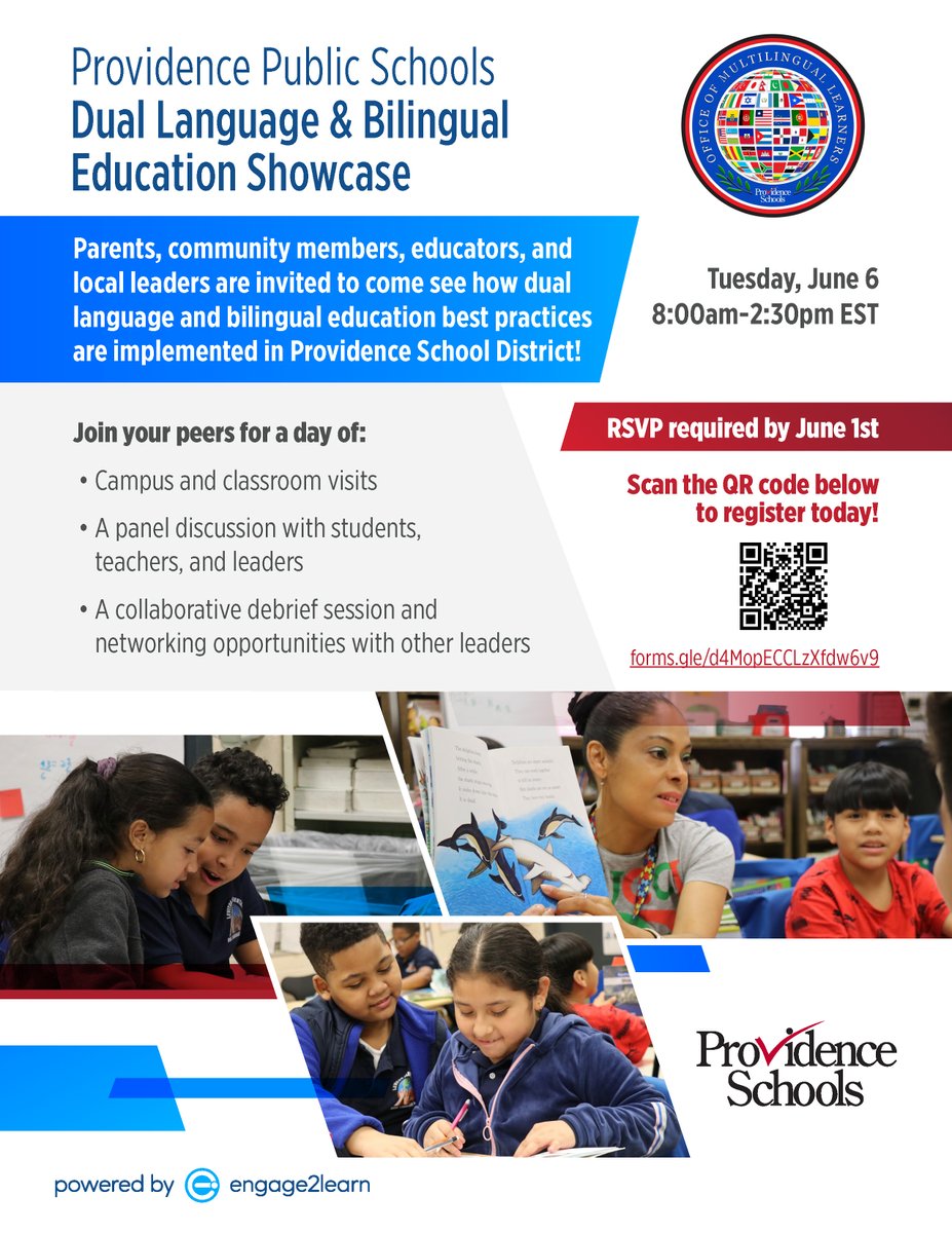 Parents, community members, educators, and local leaders are invited on June 6th from 8am to 2:30pm to see how dual language &amp; bilingual education best practices are implemented in PPSD! RSVP by Thursday, June 1st by using the link below!
forms.gle/d4MopECCLzXfdw…