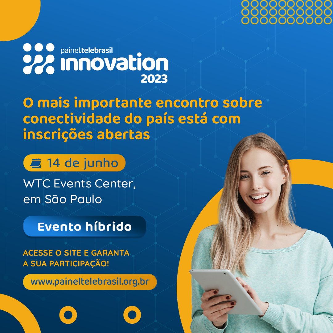 O Futurecom apoia o Painel Telebrasil Innovation 2023.

O evento acontecerá no dia 14 de junho no WTC Events Center- São Paulo.

Garanta já o seu ingresso em: lets.events/e/painel-teleb…

#futurecom #telebrasil #conectividade #inovacao