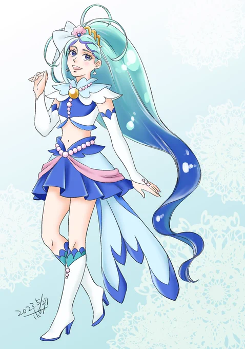 キュアマーメイド。髪の毛難しかったです。#Goプリンセスプリキュア