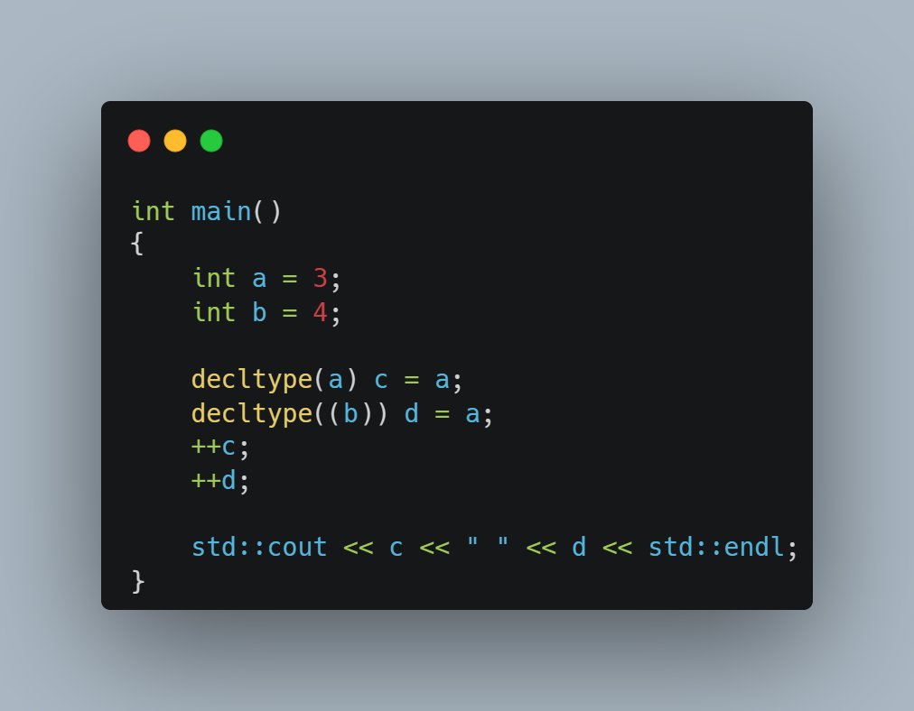 Day 3 of #100DaysOfCode - Completed some exercises on the decltype type specifier and references 4⃣4⃣ #cpp #carbon_app #cplusplus #coding