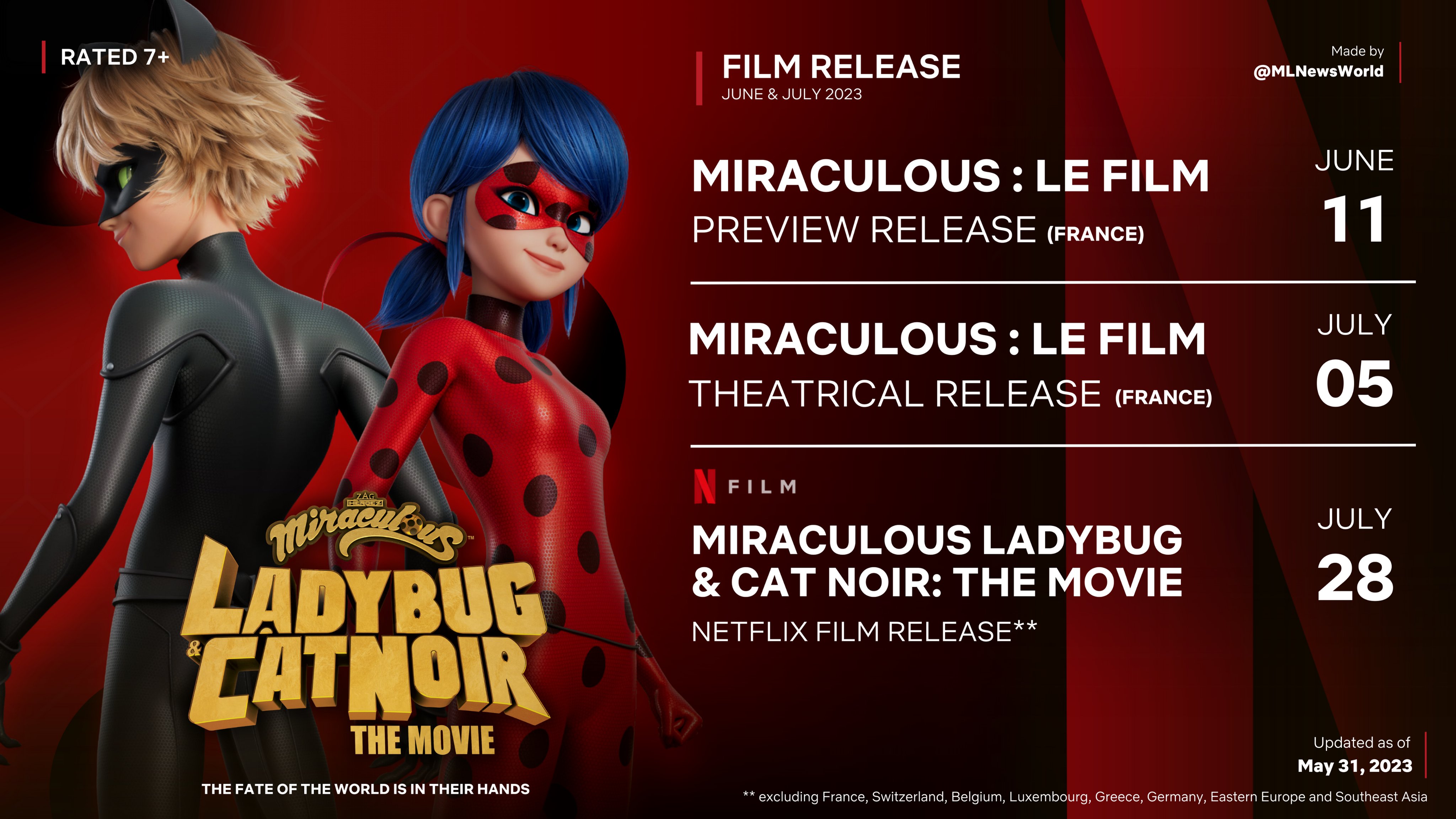 Miraculous News World 🐞 on X: 🐞 Miraculous Film Releases 🎬  #MiraculousAwakening #MiraculousLeFilm  / X