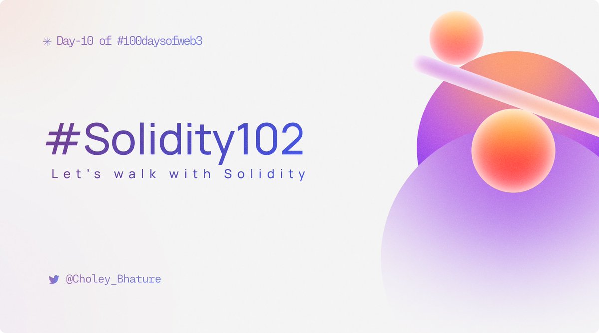 Day 10 of #100daysofweb3
Wrote a article #Solidity102 on @hashnode 
It's the 2nd Edition of the Solidity Series

Checkout :
solidity102.hashnode.dev/solidity102?re… 

#Solidity #SmartContracts #ConditionsAndLoops #Blockchain #SolidityProgramming #Web3 #web3community #blockchaintechnology