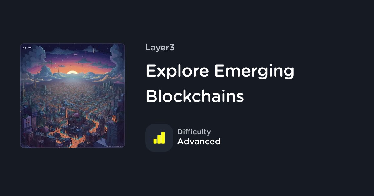 Staying up-to-date in a multichain world can be challenging.

We've designed a quest to help!

1️⃣ Provide liquidity on <a href="/StargateFinance/">Stargate</a>
2️⃣ Swap on <a href="/zksync/">ZKsync</a>
3️⃣ Bridge to <a href="/Starknet/">Starknet (Privacy arc) 🥷</a>
4️⃣ Bridge to @BuildOnBase
5️⃣ Bridge to <a href="/Scroll_ZKP/">Scroll</a>

l3.xyz/EmergingBlockc…