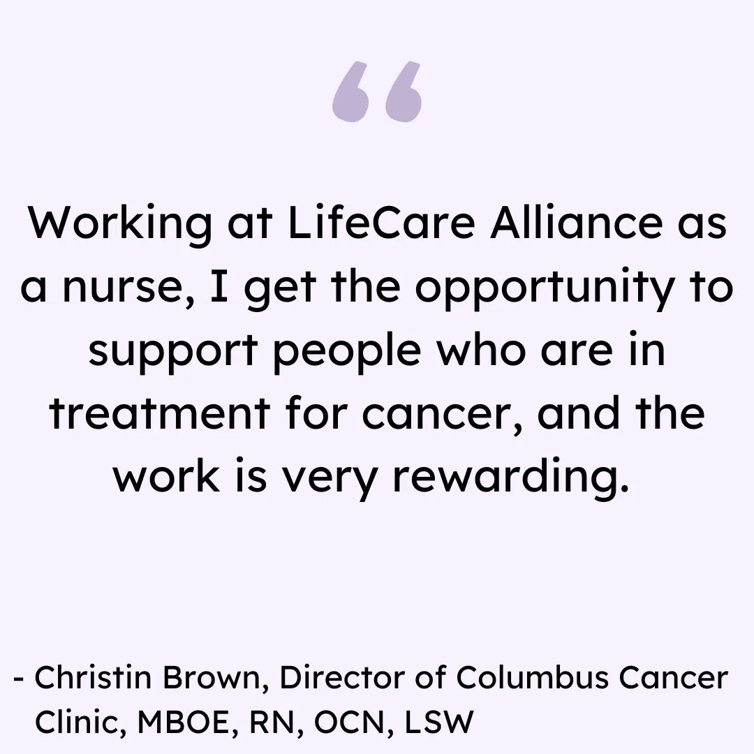 💜💜 Our Columbus Cancer Clinic nurses serve people when they are at their most vulnerable, many finding healthcare inaccessible due to lack of insurance or a language barrier. Thank you to our nurses for the work you do to lift up our community. 💜💜