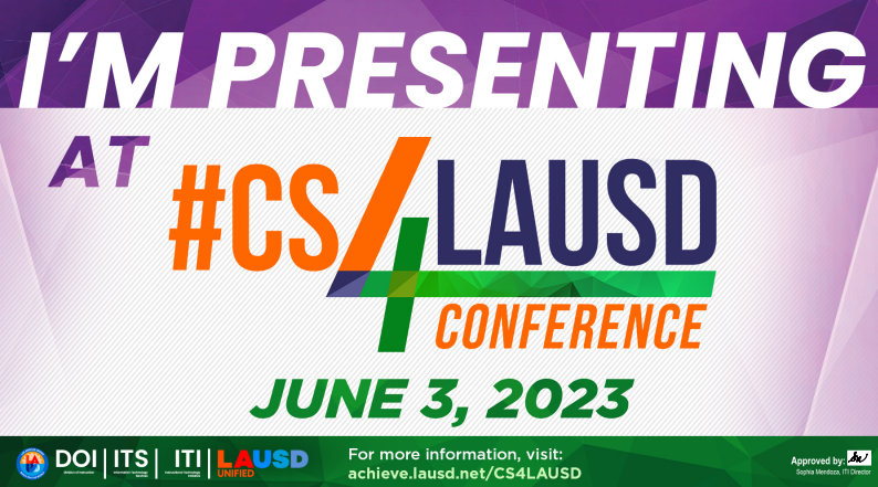 See you this Saturday at #CS4LAUSD! Excited to be presenting with @LEGO_Education, @sdpaulette, and these amazing @LASchools educators:  @Mr_ZuritaLAUSD @MsDVP_LAUSD @JMG2ITI. #LEGOAmbassador #LEGOConfidence #CS4ALL #ComputerScience @MLKJrLAUSD  #EmpoweredByITI @rafaellbaldera1