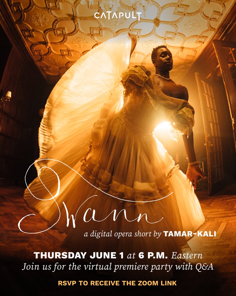 Tamar-kali (she/her) (@tamar_kali) on Twitter photo Join me tomorrow, June 1st for the premiere of my latest opera work.
SWANN
A Catapult Digital Opera short conceived and composed by Tamar-kali with libretto by <a href="/CarlHancockRux/">Carl Hancock Rux</a> directed by #JamesBlaszko.
RSVP: catapultopera.org Join me tomorrow, June 1st for the premiere of my latest opera work.
SWANN
A Catapult Digital Opera short conceived and composed by Tamar-kali with libretto by <a href="/CarlHancockRux/">Carl Hancock Rux</a> directed by #JamesBlaszko.
RSVP: catapultopera.org
