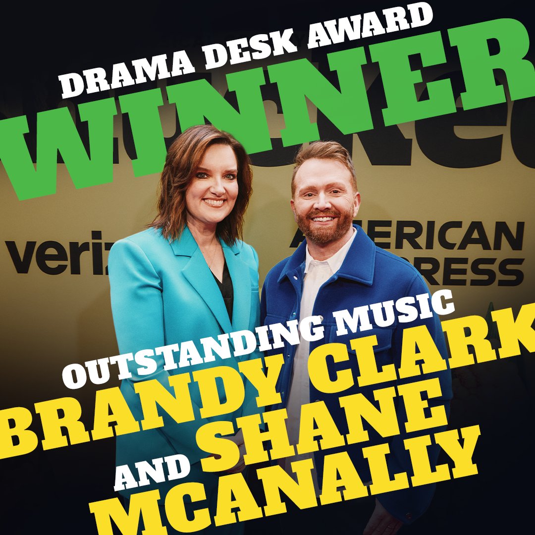 So proud of our Cob County family! Congratulations to <a href="/TheBrandyClark/">Brandy Clark</a> and <a href="/shanemcanally/">Shane McAnally</a> on winning the Drama Desk Award for Outstanding Music!