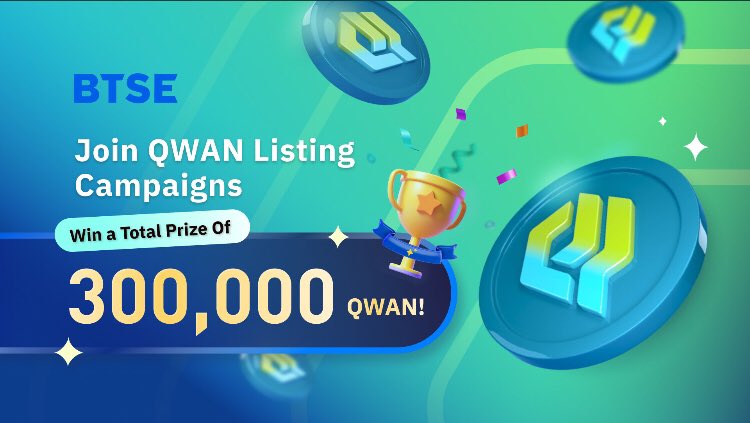 Wahgmi's tweet photo. Exciting news! 🚀 @theqwan_io is officially listing on @BTSE_Official!

Participate and you could be part of a massive 300,000 $QWAN Tokens prize pool! 🎉

Don't miss this amazing opportunity!

Register now: https://t.co/B9klwYWXQs

Let's #TradeQWAN on #BTSE! 💰 #Crypto

#Crypto https://t.co/FyiananR0q