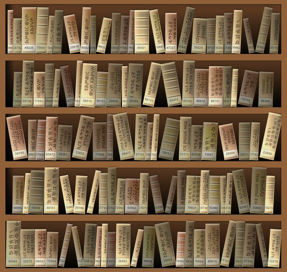 "Random Ancient Library - Pure CSS" by Josetxu 

codepen.io/josetxu/pen/vY…