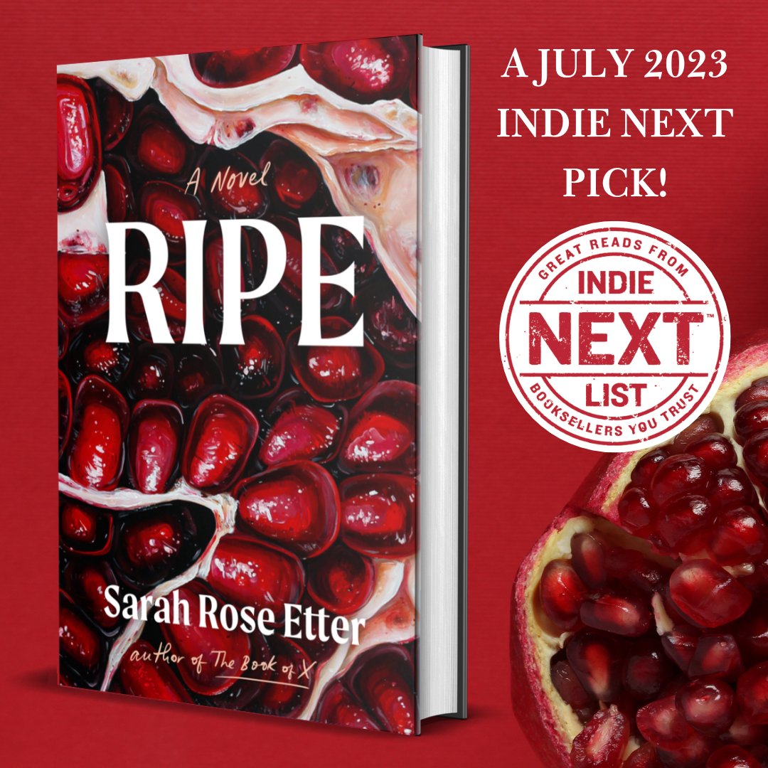 sarahroseetter's tweet photo. LET ME BE CORNY: booksellers believed in my work before almost anyone else, so i just have to say thank you for making RIPE an indie next pick! y’all do the lord’s work &amp; i owe you a drink ♥️♥️♥️ https://t.co/hTEkev8Wdz
