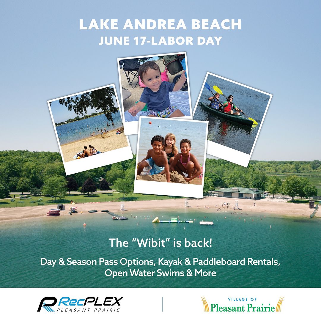 It’s time to dust off your flip-flops and grab your sunscreen because Lake Andrea Beach and Froggy’s Landing Boat Rentals are about to come out of hibernation! 🌞🏖️

📆 Mark your calendars - #LakeAndrea Beach opens for the season on Saturday, June 17th.

#VisitPleasantPrairie