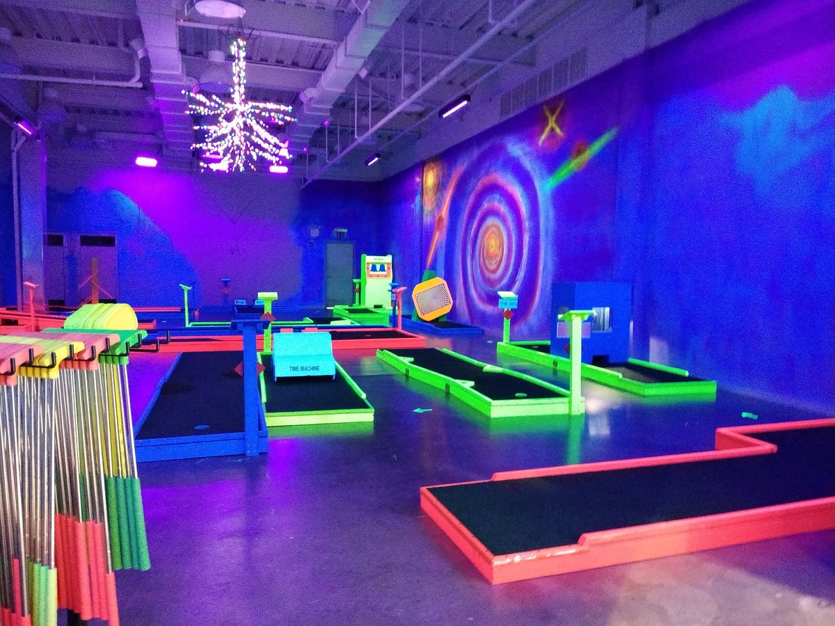 Planet X Mini Glow Golf is the perfect activity to unwind during the week. 🚀 🌑