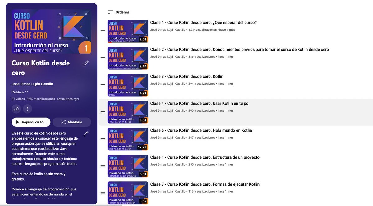 ¿Quieres iniciar en el desarrollo Android?

Les comparto uno de mis mejores cursos y es con kotlin para que puedas arrancar con lo elemental que seguro utilizaras en Android.

87 clases
youtube.com/playlist?list=…