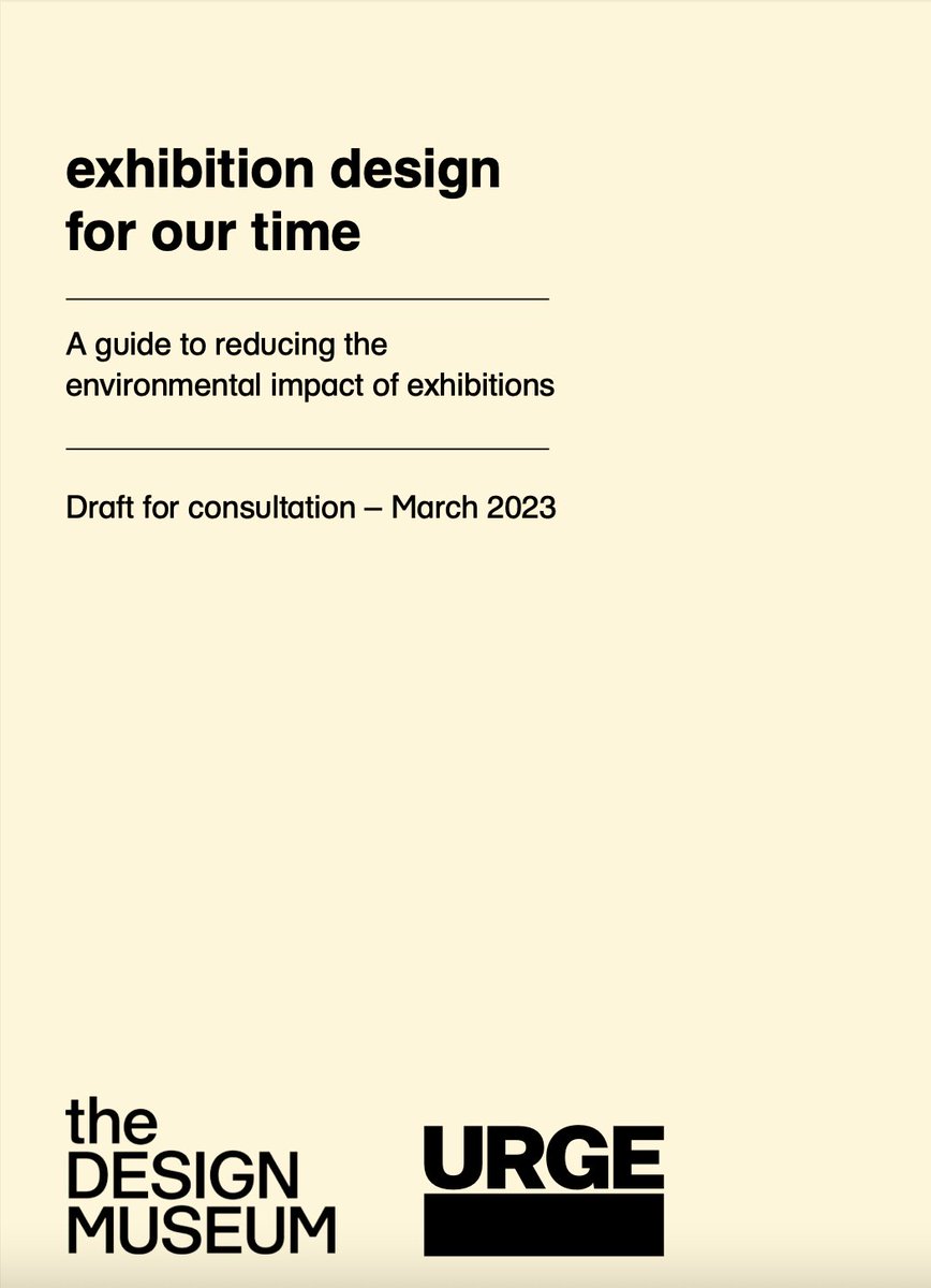 At the Design Museum we've been thinking about how to reduce the environmental impact of our exhibitions, so we produced a little guide. It's very much a working draft but in case it's useful to your practice or institution, you can download a copy here: designmuseum.org/learning-and-r…
