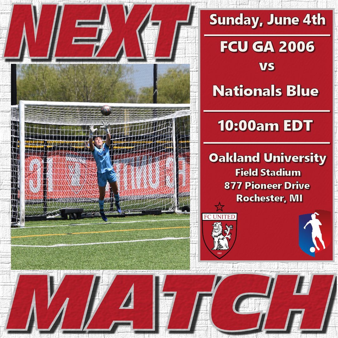 🚨Updated with new address🚨

We secured a division championship last weekend!  

Join us this weekend as we tune up for the playoffs with a couple of friendlies against the Nationals!

<a href="/ChicagoFCUnited/">Chicago FC United</a>
<a href="/GAcademyLeague/">Girls Academy</a>
<a href="/ImYouthSoccer/">ECNL/GA/Recruiting/College Soccer</a>
<a href="/ImCollegeSoccer/">College Soccer Truth ™</a>
<a href="/PrepSoccer/">Prep Soccer ⚽️</a>