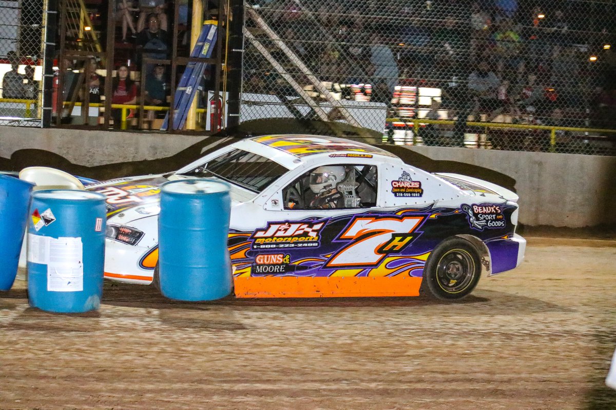 Texarkana67's tweet photo. Let's hear it fans. Did you enjoy the 'car bowling'? Do it again? What are our thoughts? #carbowling #dirttrack #usratuners #bowling #usraracing #fridaynightlights https://t.co/n1wVaUEbRE