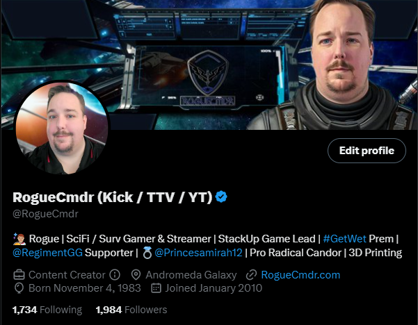 RogueCmdr's tweet photo. I just need 16+ More to make it over 2k for Twitter followers!! Can I make to 2k for my Charity Stream or after this week?
@Regimentgg @GetWetSports @getrektlabs @StackUpDotOrg #twitterfollows https://t.co/0HxWo8tGsy