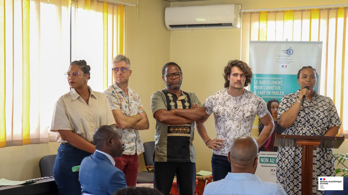 acguyane's tweet photo. #NAH | Remise du prix "Coup de cœur académique" aux élèves du collège La Canopée de #Matoury pour la 2️⃣ème fois consécutive🏆, pour leur vidéo réalisée lors de l'édition 2023 du #concours national #NonAuHarcèlement🎬
Bravo à tous les participants !👏 https://t.co/QgPEdInJCk
