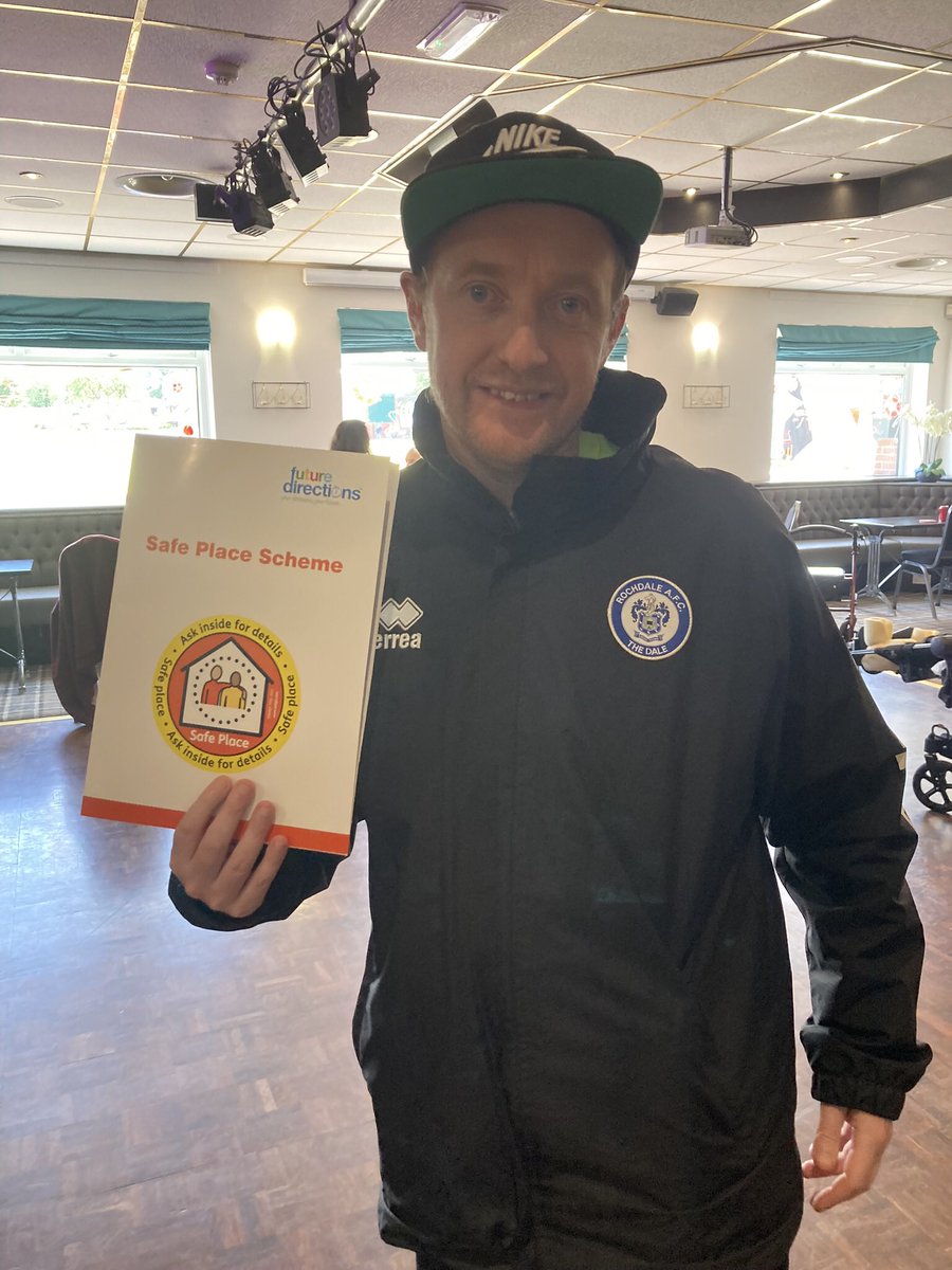 FD_SPICE's tweet photo. We were telling people about the @RochdaleCouncil @SafePlacesUK scheme at today’s Future Directions CIC engagement event. There was lots of interest and offers to help find more Safe Places and test the app @SaferRochdale 👍 https://t.co/keRWJFr9HC