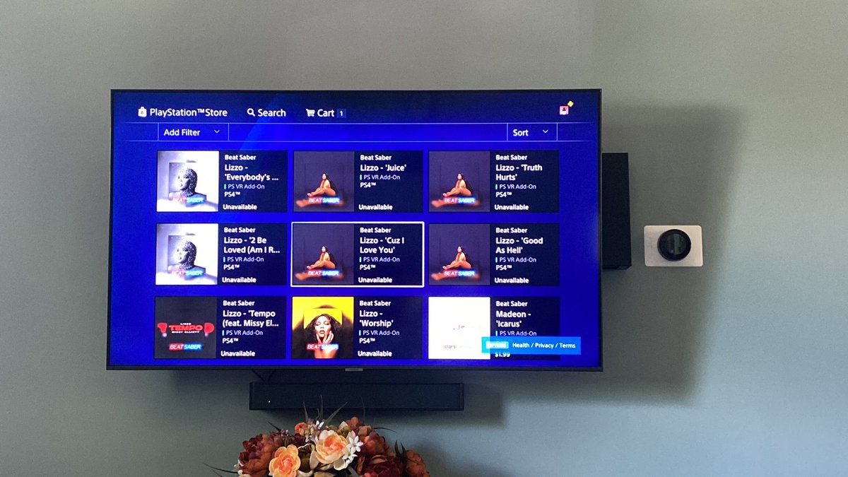 Lish_Reaser's tweet photo. @BeatSaber  Why are all the new music showing unavailable???? Is this a glitch or was it taken down???? This is the PS4 system https://t.co/sEXrXHS8kT